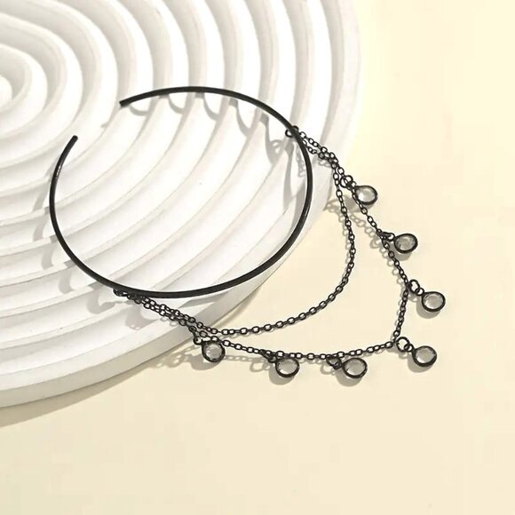 Upper Arm Chain Cuff Bracelet Boho Armlet Gypsy Egyptian Greek Goddess Crystals - Picture 3 of 5